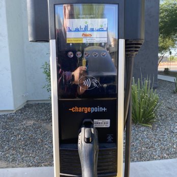 ChargePoint EV Charging Station - Slow charging...  7 1/2 hours instead of 45 mins at a SuperCharger. But hey, it's free. - EV Charging Stations Near Me - Glendale, Arizona