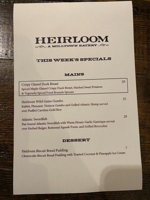 Menu photo 1 Heirloom - A Milltown Eatery Spartanburg, SC