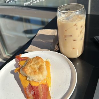 Sonder Coffee - bacon breakfast biscuit and iced chai tea latte! - Coffee & Tea Near Me - Wendell, North Carolina Sonder Coffee - bacon breakfast biscuit and iced chai tea latte! - Coffee & Tea Near Me - Wendell, North Carolina