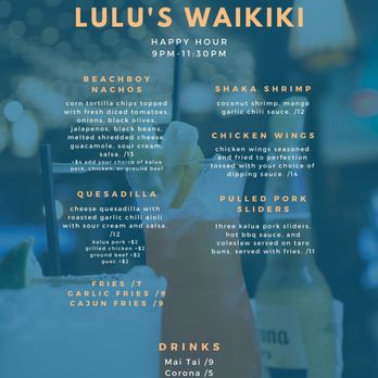 Lulu's Waikiki - CURRENT MENU 2022 - Burgers Near Me - Honolulu, Hawaii Lulu's Waikiki - CURRENT MENU 2022 - Burgers Near Me - Honolulu, Hawaii