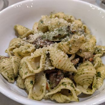 Tavolàta Fremont - Conchiglie with pesto and wild mushrooms - Italian Near Me - Seattle, Washington Tavolàta Fremont - Conchiglie with pesto and wild mushrooms - Italian Near Me - Seattle, Washington