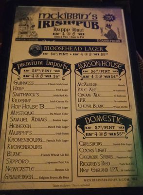 Menu photo 2 McKibbin's Irish Pub Montreal, QC Menu photo 2 McKibbin's Irish Pub Montreal, QC