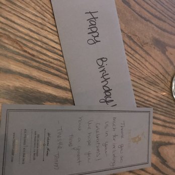 Trestle - Birthday card! - New American Near Me - San Francisco, California Trestle - Birthday card! - New American Near Me - San Francisco, California