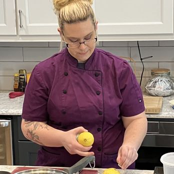 Indulgence By Rachael - Chef Rachel Wood starting preparation of the cream of crab soup - Caterers Near Me - Strasburg, Virginia Indulgence By Rachael - Chef Rachel Wood starting preparation of the cream of crab soup - Caterers Near Me - Strasburg, Virginia