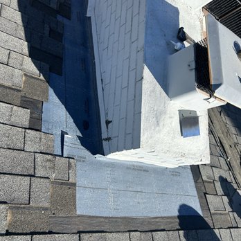 DFM Roofing - Shingle roof, chimney repair with felt and ice & water installed - Roofing Near Me