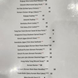 Pocha K-BBQ - Menu front