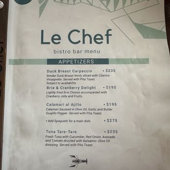 Le Chef Cozumel - Menu - French Near Me - Cozumel, ROO Le Chef Cozumel - Menu - French Near Me - Cozumel, ROO