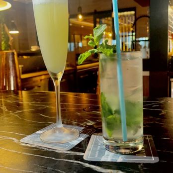 Drift - Prosecco Colada (right) and the Carlisle Cocojito (left) - New American Near Me - Delray Beach, Florida Drift - Prosecco Colada (right) and the Carlisle Cocojito (left) - New American Near Me - Delray Beach, Florida