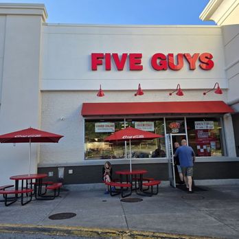 Five Guys - The outdoor dining area of Five Guys. - Burgers Near Me - Roanoke, Virginia Five Guys - The outdoor dining area of Five Guys. - Burgers Near Me - Roanoke, Virginia