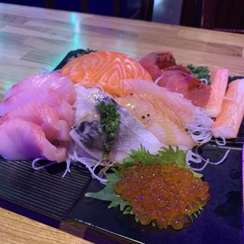 Sushi Damu - Yellowtail Sashimi, Salmon Sashimi, Bluefin Tuna Sashimi, mackerel sashimi, crab sticks, salmon egg, Izumi Dai Sashimi - Sushi Bars Near Me - Tustin, California Sushi Damu - Yellowtail Sashimi, Salmon Sashimi, Bluefin Tuna Sashimi, mackerel sashimi, crab sticks, salmon egg, Izumi Dai Sashimi - Sushi Bars Near Me - Tustin, California