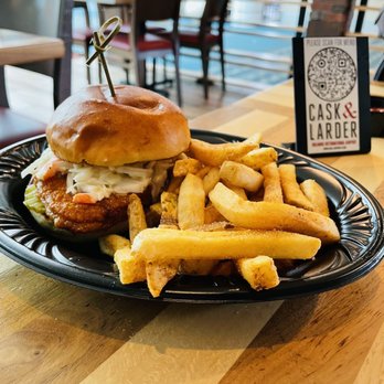 Cask & Larder - Hot Chicken Sandwich - Tasty but was not spicy - Southern Near Me - Orlando, Florida Cask & Larder - Hot Chicken Sandwich - Tasty but was not spicy - Southern Near Me - Orlando, Florida