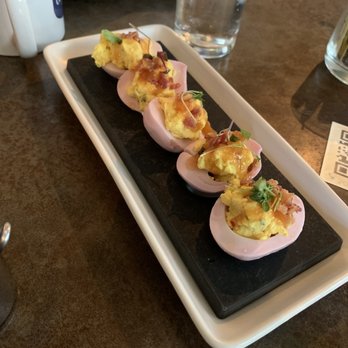 Whiskey Cake Kitchen & Bar - Deviled eggs - New American Near Me - Katy, Texas Whiskey Cake Kitchen & Bar - Deviled eggs - New American Near Me - Katy, Texas