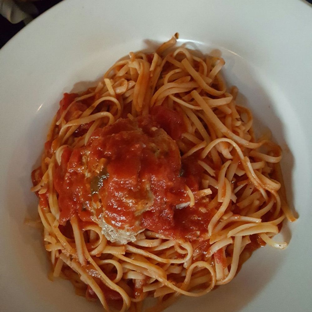 Overboards Restaurant - Kids linguine with million dollar meatball in red sauce - Seafood Near Me - Greentown, Pennsylvania Overboards Restaurant - Kids linguine with million dollar meatball in red sauce - Seafood Near Me - Greentown, Pennsylvania