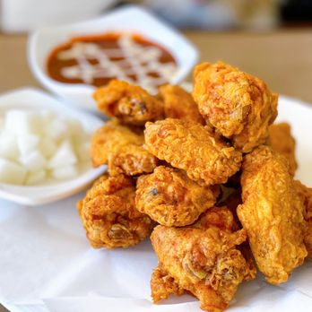 Hansang Tofu - OUTDOOR DINING: KFC Wings w/ side supreme sauce, pickled radish | 16 pc-$25.95 - Korean Near Me - Milpitas, California Hansang Tofu - OUTDOOR DINING: KFC Wings w/ side supreme sauce, pickled radish | 16 pc-$25.95 - Korean Near Me - Milpitas, California