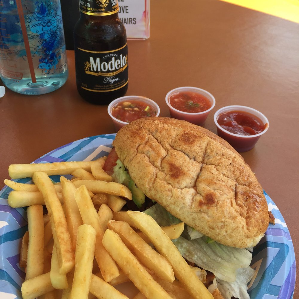 The Sand Trap - Pastor torta with fries - Mexican Near Me - Avalon, California The Sand Trap - Pastor torta with fries - Mexican Near Me - Avalon, California
