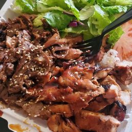Chicken and Beef plate with salad
