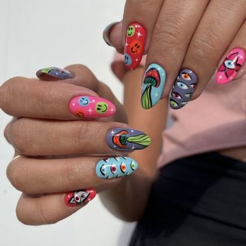 Santa Monica Nails - Hand-painted designs: Using fine brushes and nail polish to create detailed designs like flowers, animals, and abstract patterns. - Nail Salons Near Me - Santa Monica, California Santa Monica Nails - Hand-painted designs: Using fine brushes and nail polish to create detailed designs like flowers, animals, and abstract patterns. - Nail Salons Near Me - Santa Monica, California
