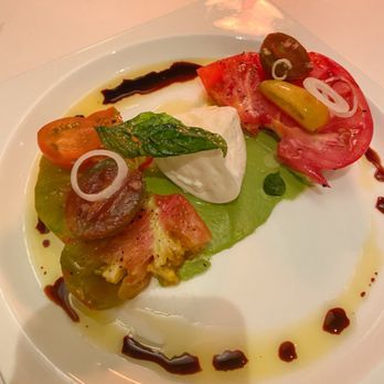 Spago - Tomato basil salad - New American Near Me - Beverly Hills, California Spago - Tomato basil salad - New American Near Me - Beverly Hills, California
