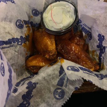 BuffaLouie's - Hot Garlic traditional wings fried crispy - Chicken Wings Near Me - Bloomington, Indiana