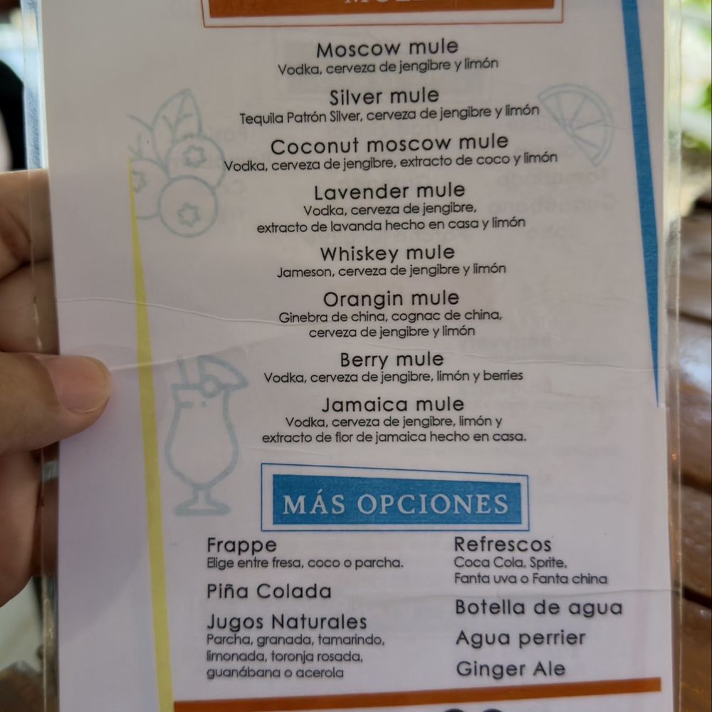 Mas Abajo - Drinks Menu - Mexican Near Me - Coamo, Puerto Rico