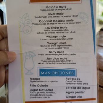 Mas Abajo - Drinks Menu - Mexican Near Me - Coamo, Puerto Rico