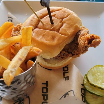 Topgolf - Fried chicken sandwich - Golf Near Me - Roseville, California Topgolf - Fried chicken sandwich - Golf Near Me - Roseville, California