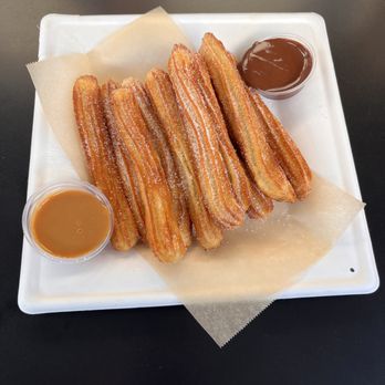 Amara Chocolate & Coffee - Churros and dipping sauce - Coffee & Tea Near Me - Pasadena, California Amara Chocolate & Coffee - Churros and dipping sauce - Coffee & Tea Near Me - Pasadena, California