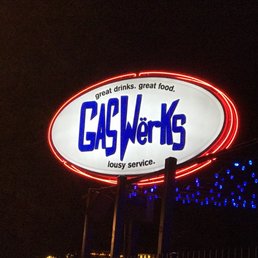 Look for this big revolving sign.