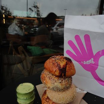 Hey Bagel - Gruyère cheese bialy, everything, sesame, and garlic - Coffee & Tea Near Me - Seattle, Washington