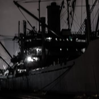 S S Lane Victory - Night time at the docks before the Victory at Sea cruise. - Tours Near Me - San Pedro, California