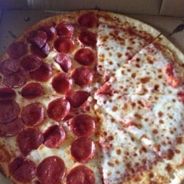 Half pepperoni half cheese, large pizza for only $6!!! Half pepperoni half cheese, large pizza for only $6!!!