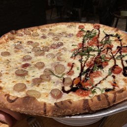 16" pie - Half Grape & Gorgonzola, half Mozzarella Caprese 16" pie - Half Grape & Gorgonzola, half Mozzarella Caprese