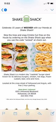 Menu photo 4 Shake Shack 6201 Hollywood - Hollywood & Gower Los Angeles, CA Menu photo 4 Shake Shack 6201 Hollywood - Hollywood & Gower Los Angeles, CA
