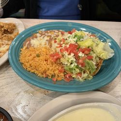 Santa Fe Restaurant & Bar 2 - Tamale, Beef Tostada combo w/Rice and Refried beans
