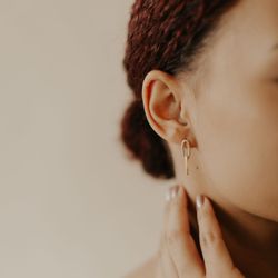 Thick Double Paperclip Studs