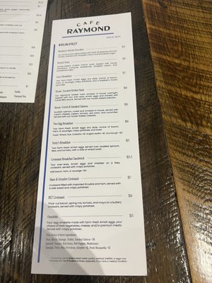 Menu photo 1 Cafe Raymond Pittsburgh, PA