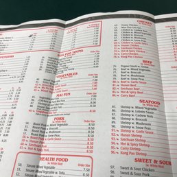 They have a big menu with lots of food choices.