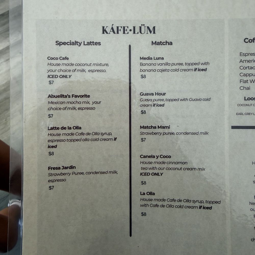 Kafe-Lum - Menu - Coffee & Tea Near Me - Chula Vista, California Kafe-Lum - Menu - Coffee & Tea Near Me - Chula Vista, California