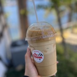 Village Ice Cream & Sweet Shoppe - Whipped iced coffee with cookies n cream ice cream  Basically a coffee float