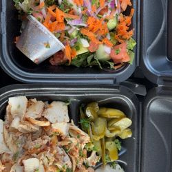 Shawarma's House - Hummus, chicken Shwarma and salad, lunch.