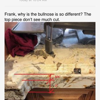 United Marble & Granite - The photo I sent and the red markings were his. This is the cut I wanted. - Countertop Installation Near Me - Santa Clara, California