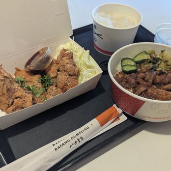 Bafang Dumpling - Got the fried chicken with a bowl of rice on the side and pork belly bowl. - Taiwanese Near Me - San Diego, California