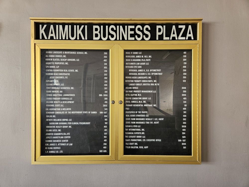 KAIMUKI BUSINESS PLAZA Updated February 2025 3615 Harding Ave, Honolulu, Hawaii Shared