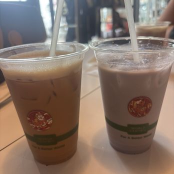 Egghead Cafe - Salted Iced Caramel Latte Iced taro latte - Coffee & Tea Near Me - Honolulu, Hawaii