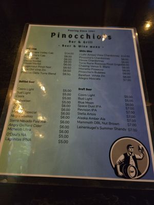 Menu photo 2 Pinocchio's Bar & Grill Reno, NV Menu photo 2 Pinocchio's Bar & Grill Reno, NV