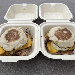 Burnt.. Breakfast Sandwiches with Sausage Patties