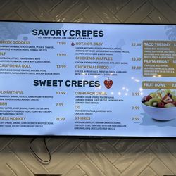 Crepe Escape - Crepe menu