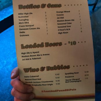 Lost & Found - Menu - Lounges Near Me - St. Petersburg, Florida Lost & Found - Menu - Lounges Near Me - St. Petersburg, Florida