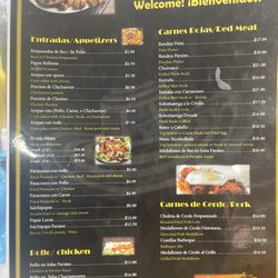 El Paraiso Colombiano - Menu