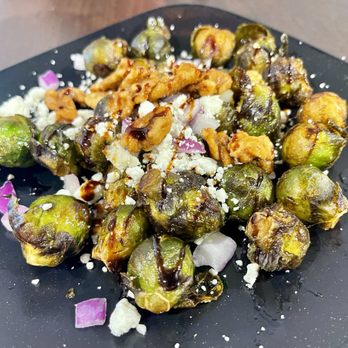 785 Beer Company - Brussels sprouts with candied nuts, red onion, goat cheese. Delicious! - Breweries Near Me - Topeka, Kansas